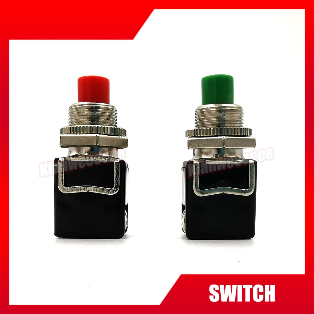 1PCS Push Momentary Button On Off Switch PBS-13 (Red/Green) 2 Pin