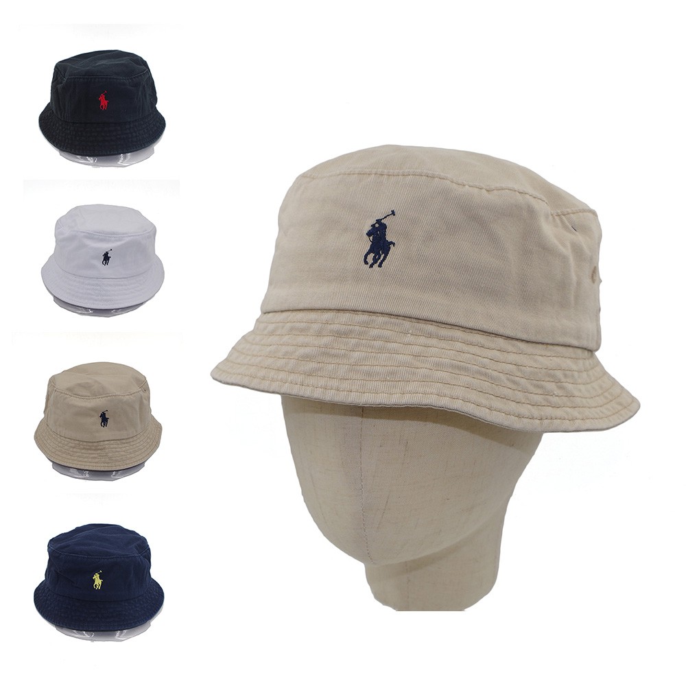 beige polo bucket hat