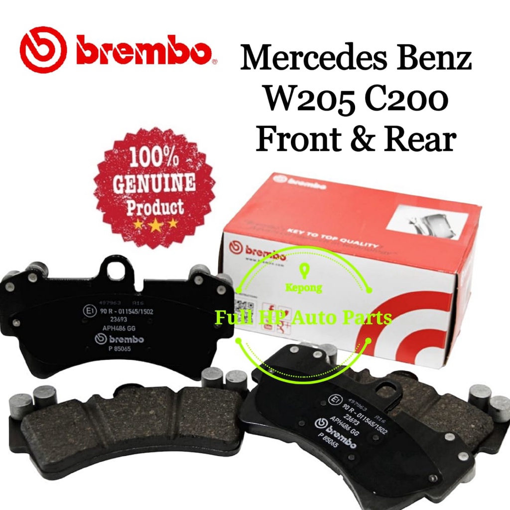 Original Brembo Front Rear Brake Pad Mercedes Benz W205 C200 Shopee