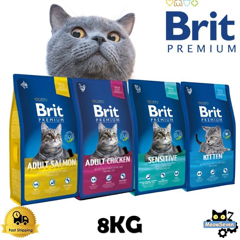 Brit Premium Cat Food 8kg (Salmon, Sensitive Lamb, Brit Adult Chicken