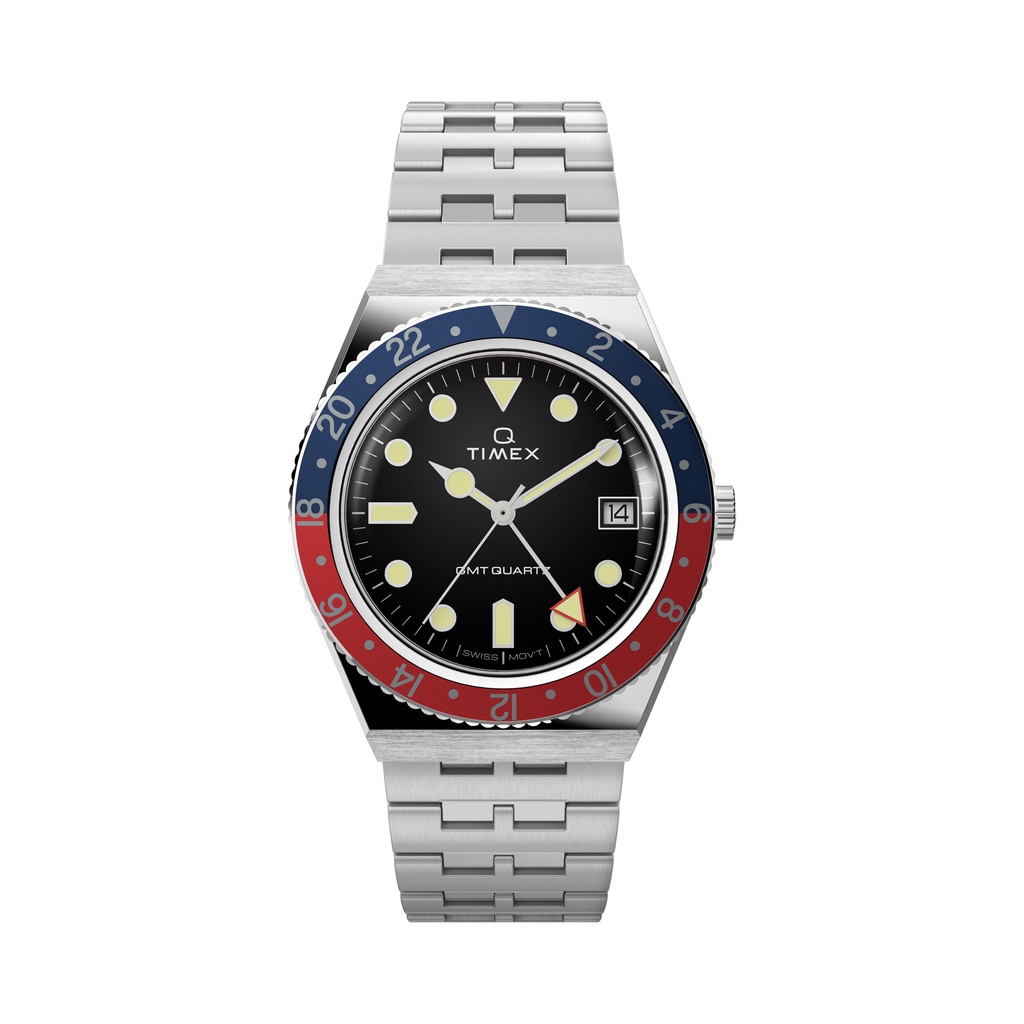 Q Timex GMT 38mm Stainless Steel Bracelet Watch - Black, Red (TW2V38000) |  Shopee Malaysia