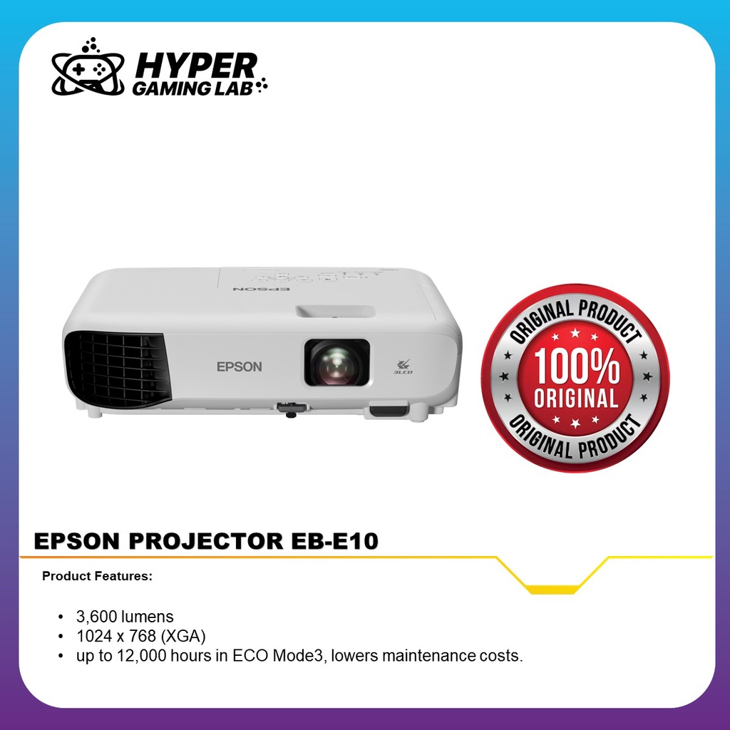 Epson EBE10 XGA 3600 Lumens 3LCD Projector Shopee Malaysia