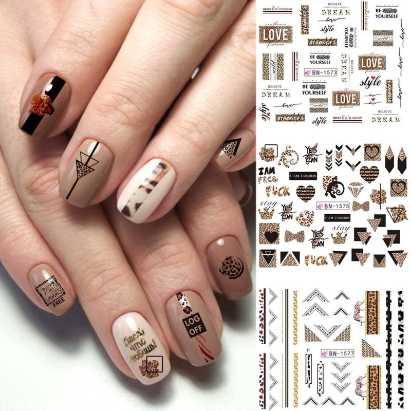 leopard nail stickers