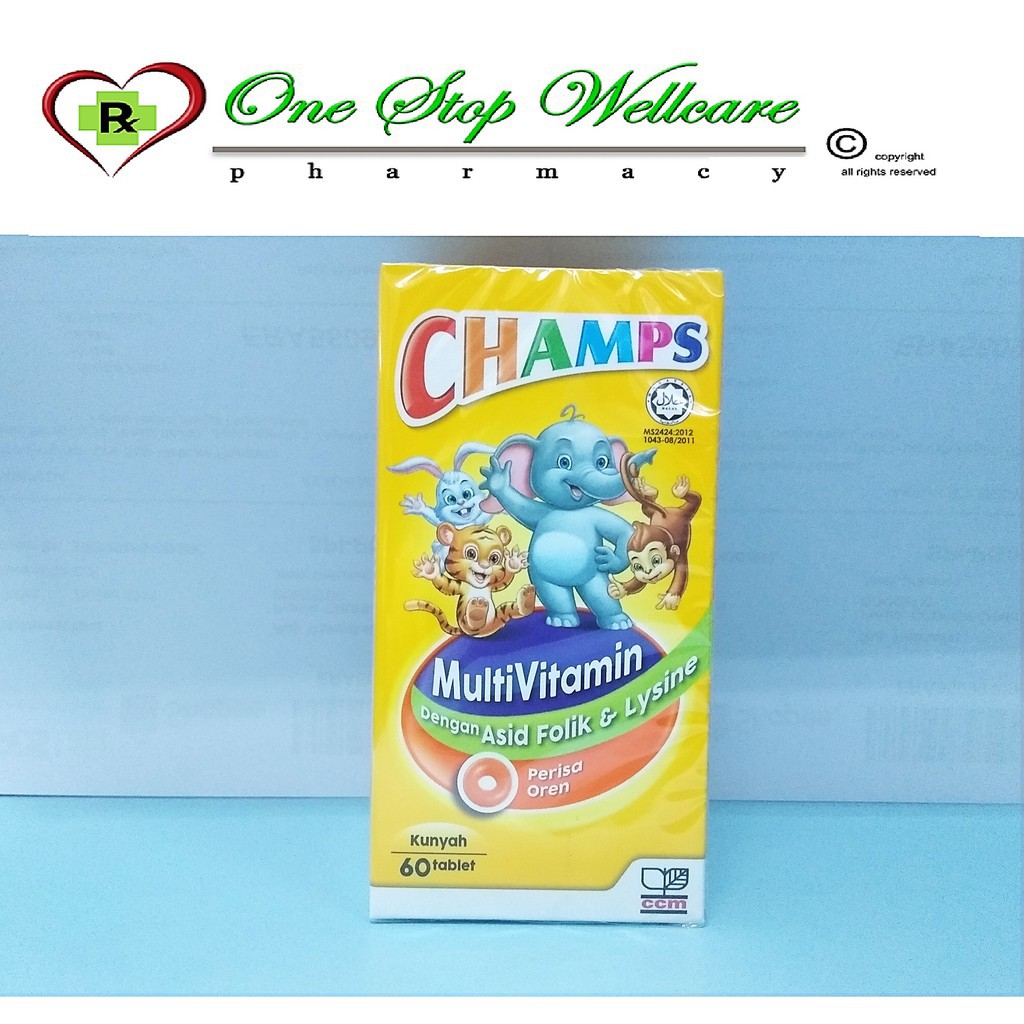 Tablet Champs Multivitamin Plus Folic Acid Lysine 60 Tablets Orange Exp 08 2023