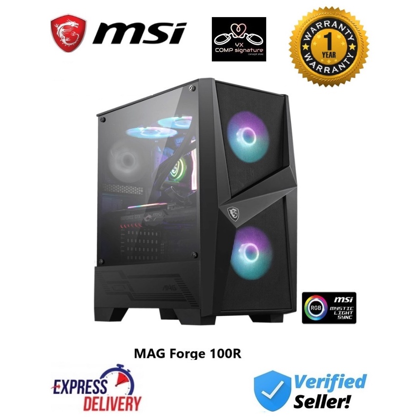 Msi Mag Forge 100r Atx Gaming Pc Desktop Casing 