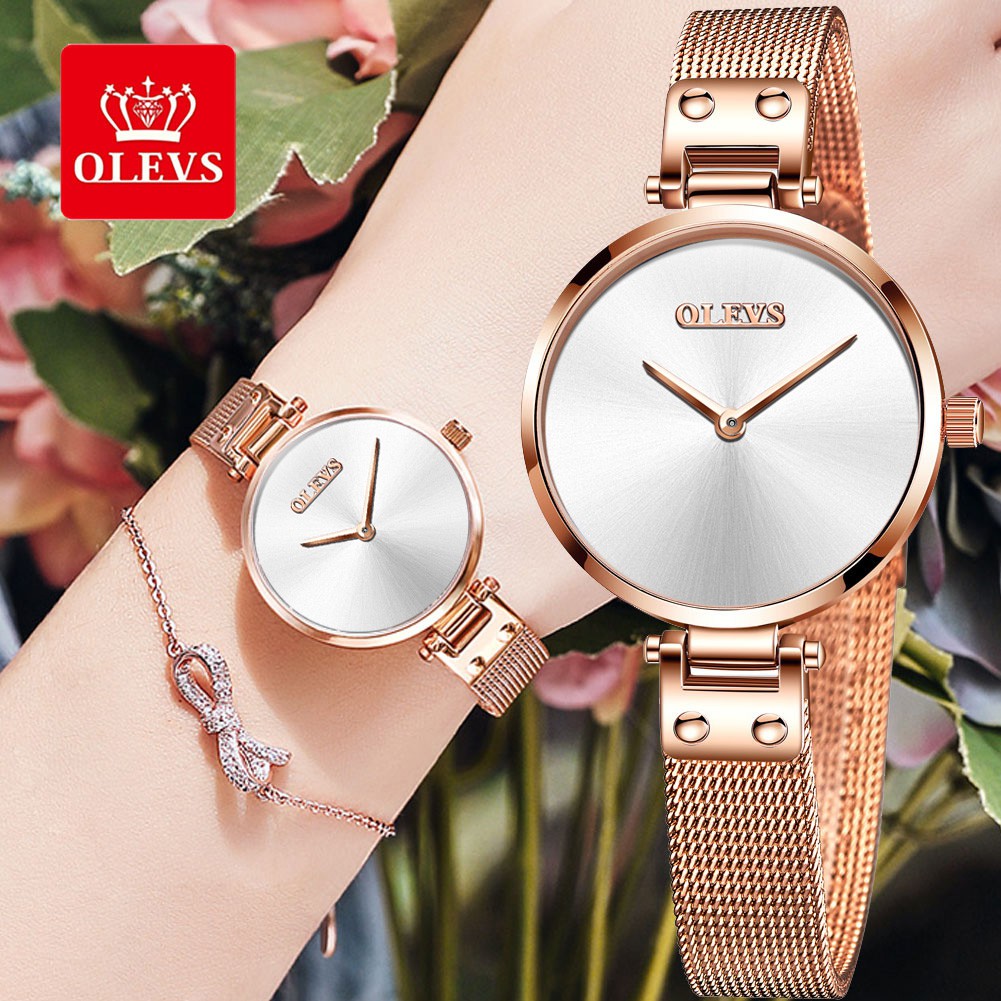 Olevs Watch Women Watches Rose Gold Jam Tangan Wanita Waterproof Ladies Wristwatch Jam Tangan Perempuan Berjenama Women S Casual Watch White Watches Women S Business Watches Analog Quartz Jam Tangan Women S Original Watches Jam