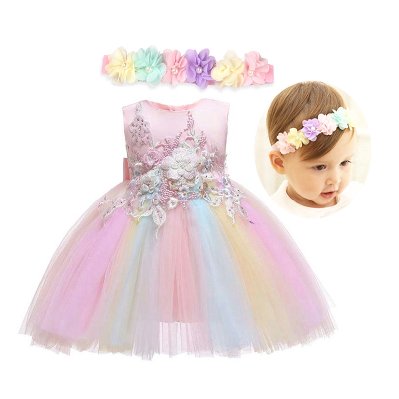 rainbow baby girl dress