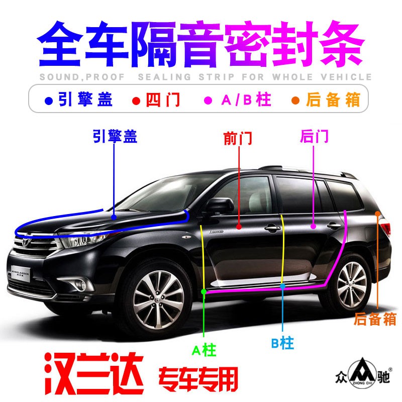 Suitable For New And Old Toyota Highlander Special Full Door Sound Insulation And Noise Reduction Sealing Strips Dustpro Shopee Malaysia