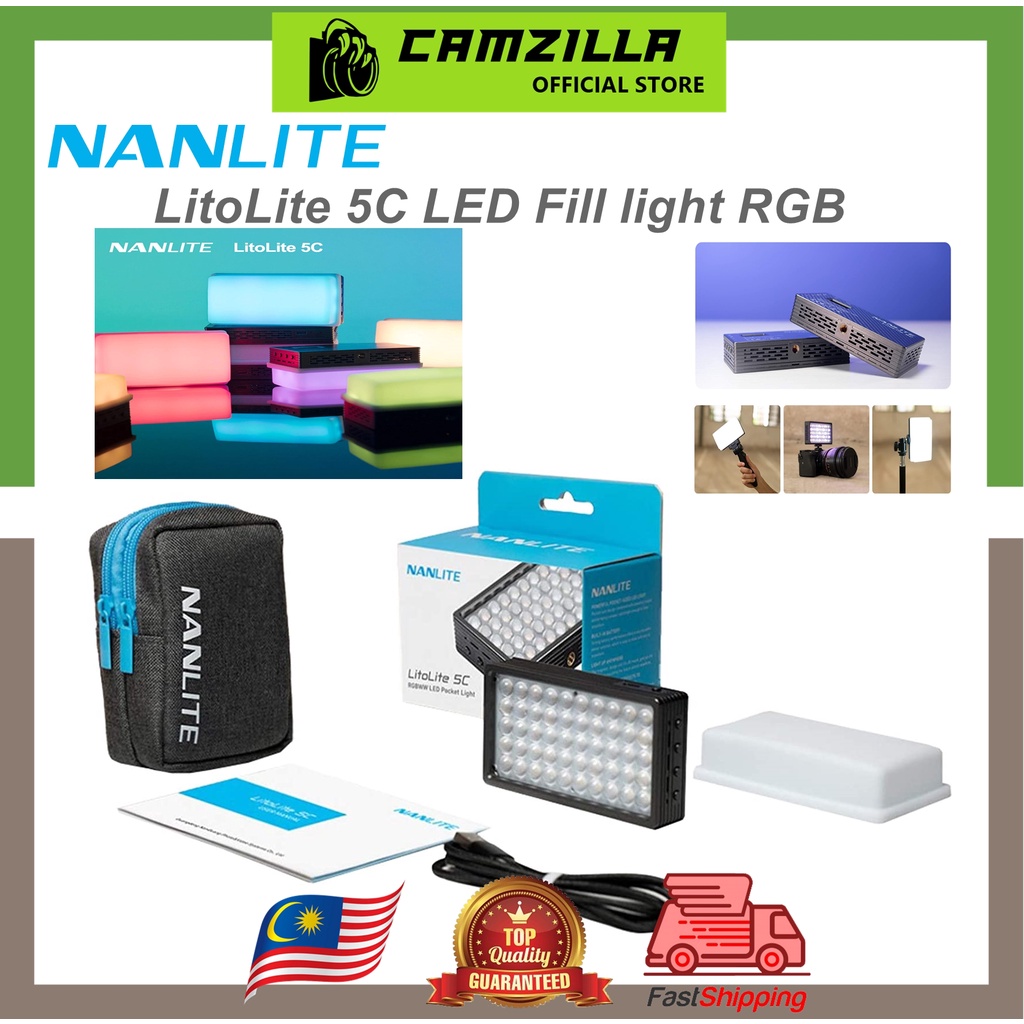 Nanlite LitoLite 5C RGB LED Fill light 3200K5600K 2400mAh Bulitin