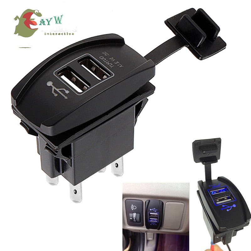 ARB Rocker Switch Carling Backlit Dual Green LED 12V-24V Car Boat USB Charger