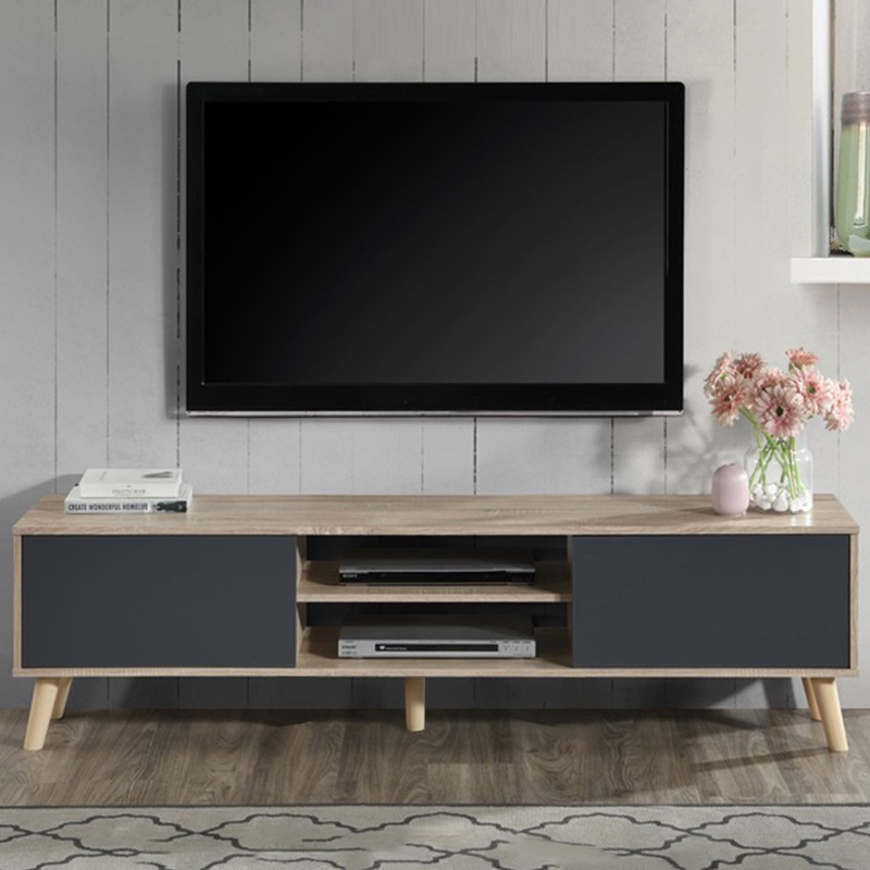 AH 6Ft Tv Black/Almari Tv/rak tv kayu /Rak TV/TvConsole/Tv Rack