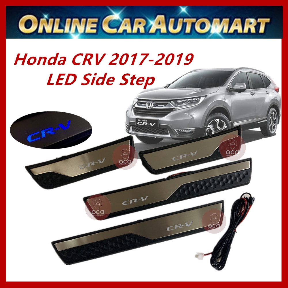 Honda CRV 2017-2019 OEM Plug N Play LED Side Step Door ABS Steel Plate With Blue LED (No Wire Cutting)