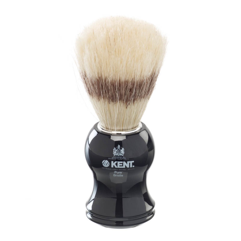 Kent Brushes VS60 - Men’s Shaving Brush Pure Bristle, Badger Effect, Black