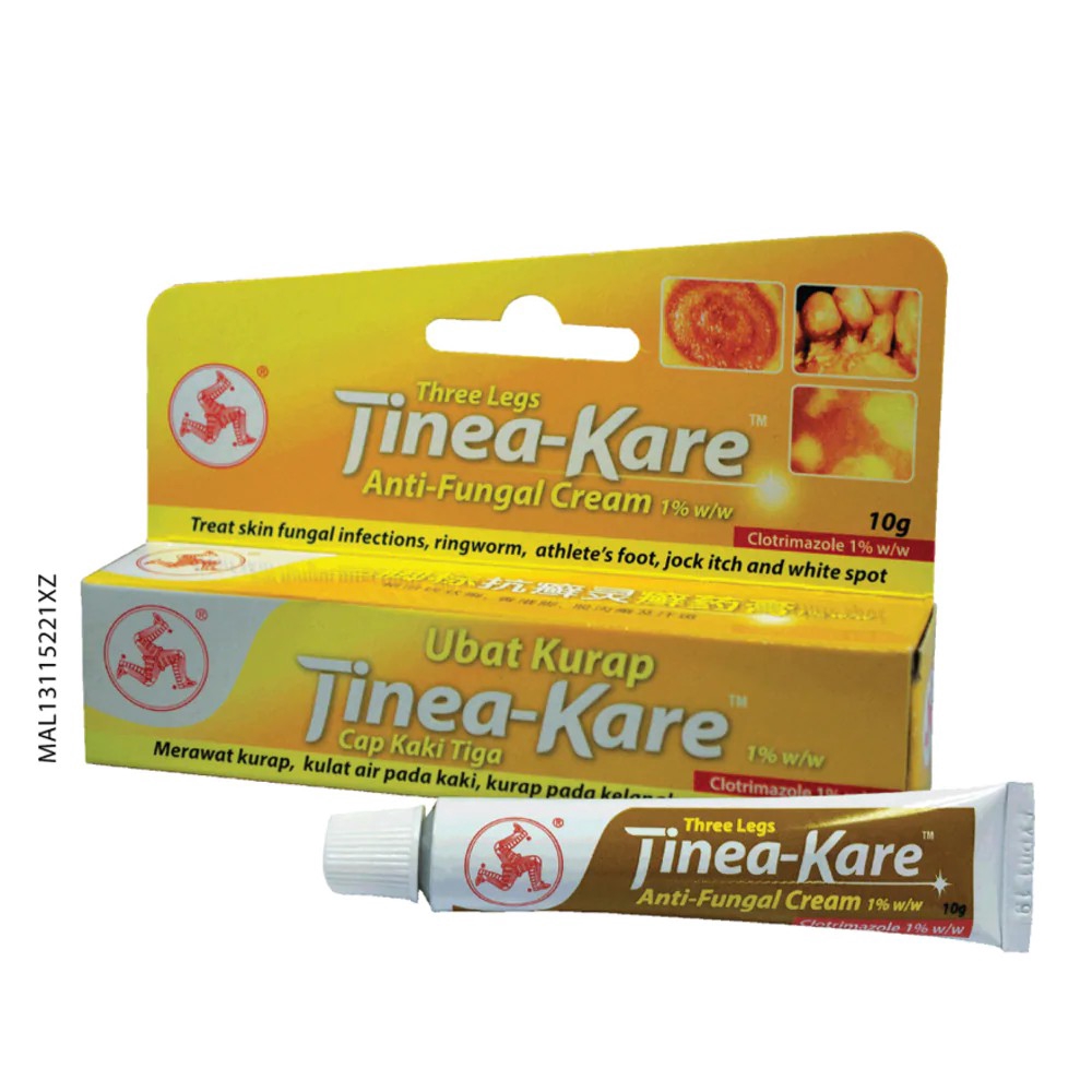 Three Legs Tinea Kare Anti Fungal Cream 10g Cap Kaki Tiga Ubat Kurap 三脚标抗癬灵癬药膏 Exp 09 22 Shopee Malaysia