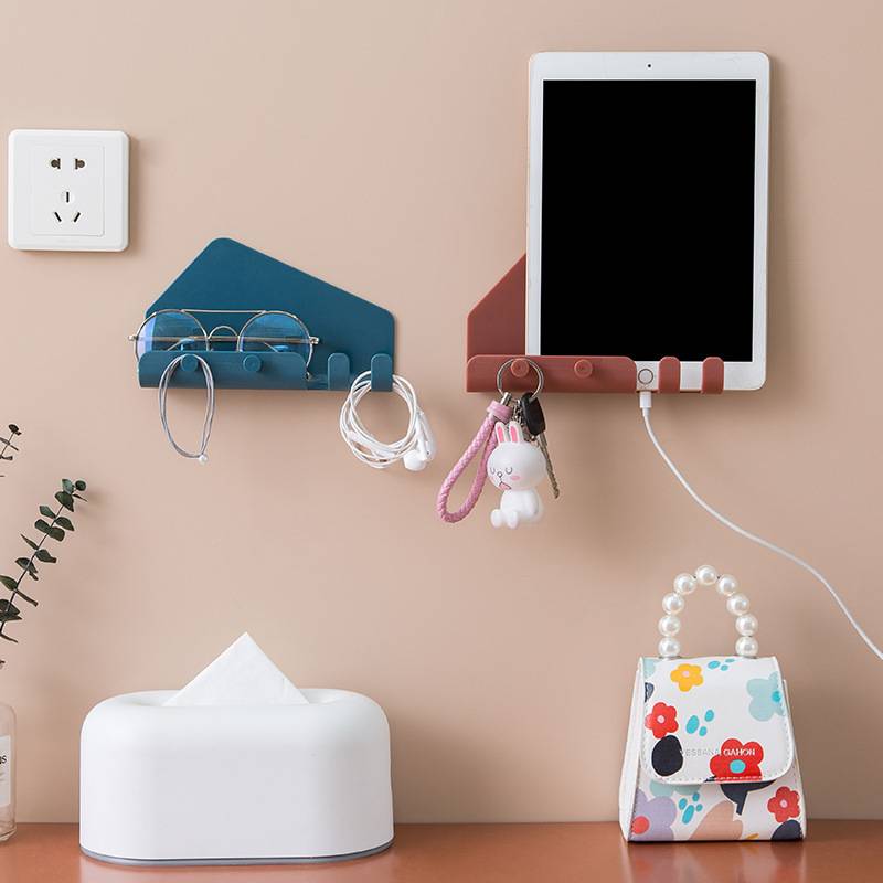 Tablet Wall Holder Wall Mounted Charger Mobile Phone Holder Hooks Hanging Tablet Charging Stand