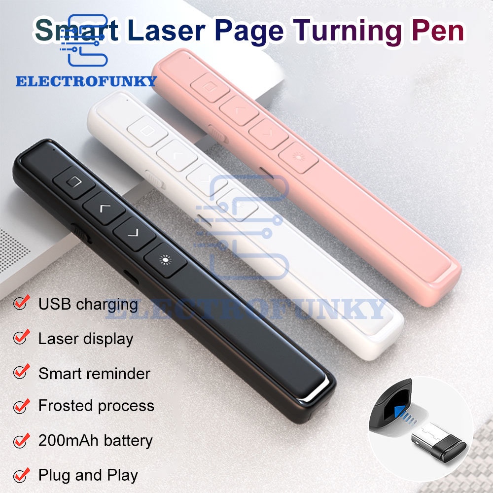 2.4GHz Wireless Laser Presentation Pointer Flip Pen PPT Slide USB Charging Powerpoint Presenter Clicker