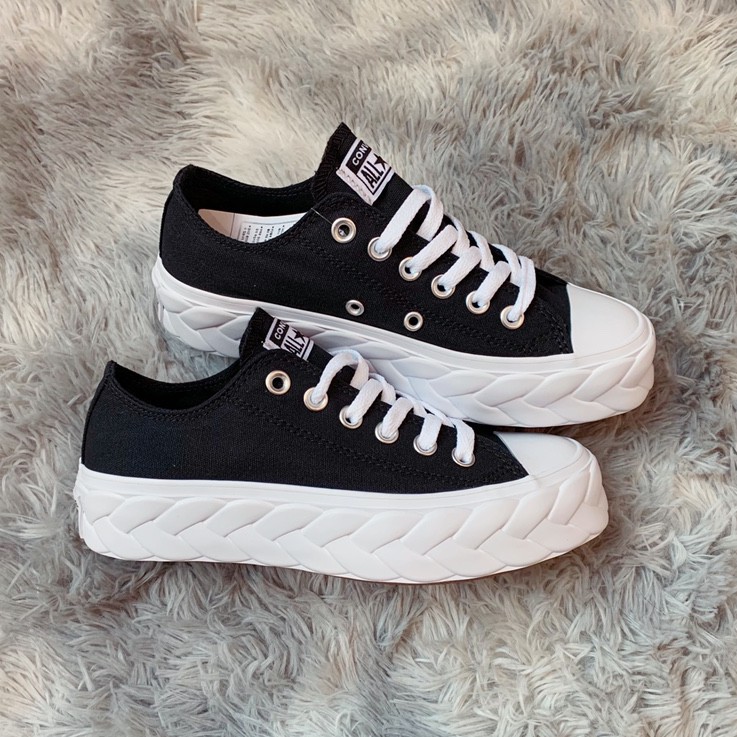 ♙Converse Runway Cable All Star black thick-soled canvas shoes, low-tube  women s twist platform, new | Shopee Malaysia