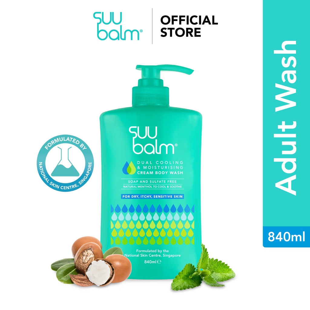 Suu Balm Dual Cooling & Moisturising Cream Body Wash (840ml) For Dry