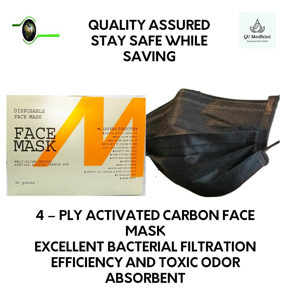 4Ply Activated Carbon Face Mask Excellent Bacterial Filtration