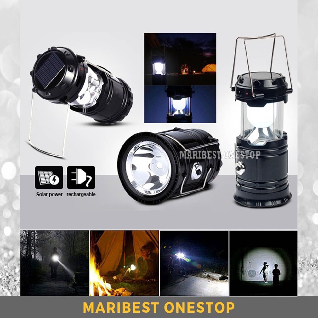 SH-5800T Rechargeable 3 in 1 Solar Ultra Bright 6 LED Camping Tent Lantern Flashlight - RANDOM COLOUR