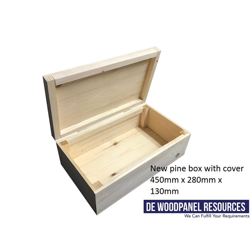 Wooden box pine wood L450mm x W280mm x H115mm & custom Shopee Malaysia