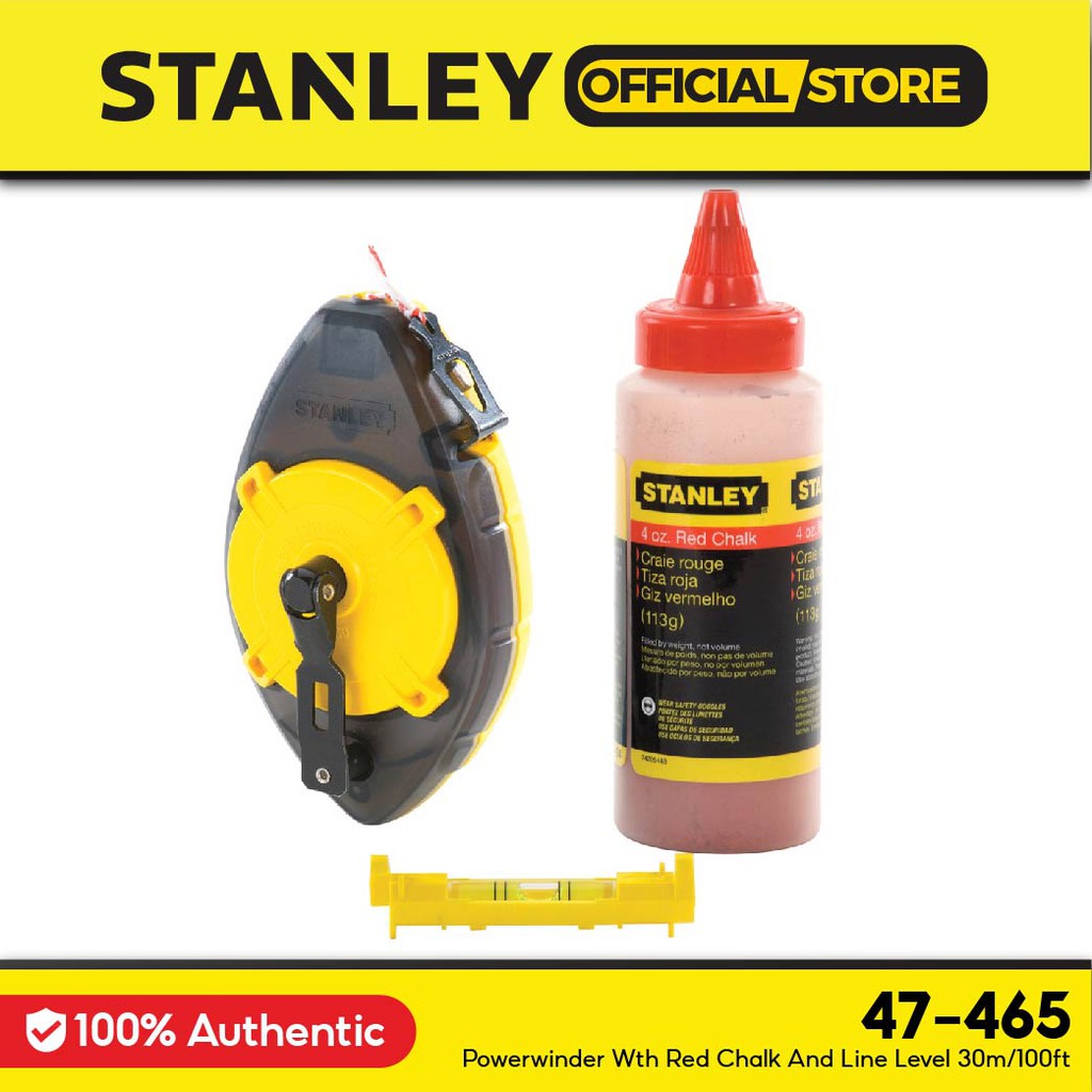 Stanley 47465 Powerwinder Wth Red Chalk And Line Level Power Winder