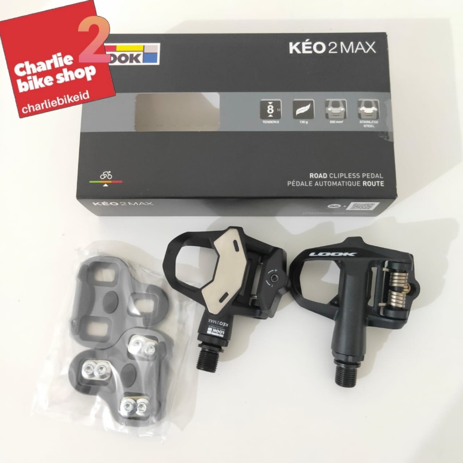 LOOK Keo 2 MAX Black Bicycle Pedal - Cleat Pedal with Cleat look Keo Grip Grey