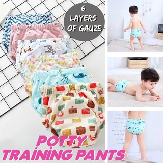 6 Layers Kids Potty Training Pants Baby Toddler Underwear Toilet Cloth Diaper Pant Waterproof Learning Pant