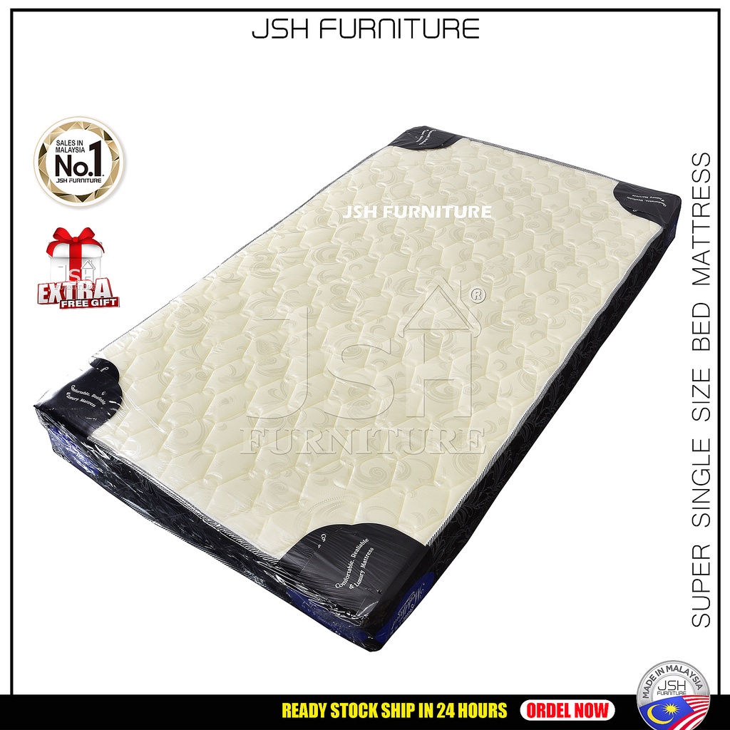 Super Single Size Mattress JSH 117 - Tilam / 7 Inches Hotel Grade Foam Mattress / Super Single Bed Size / Single Foam