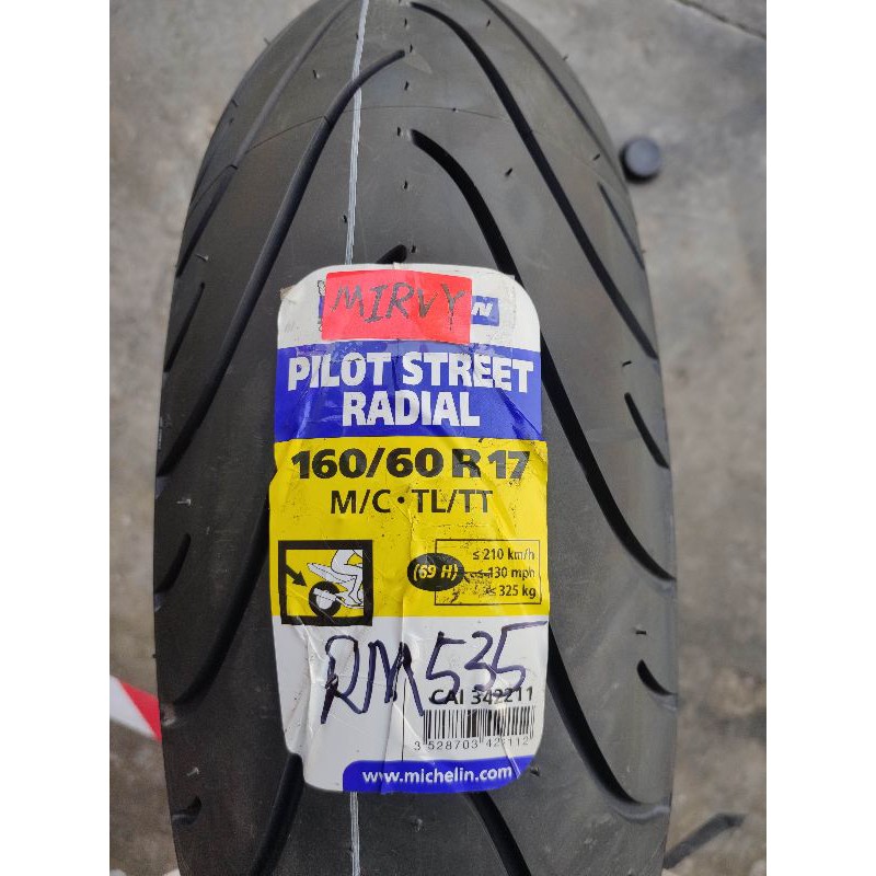 Tyre Michelin Pilot Street Radial 160 60 R17 Shopee Malaysia