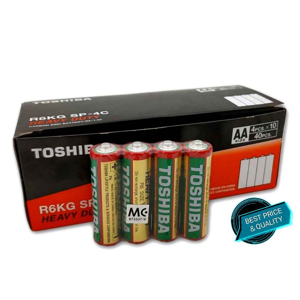 TOSHIBA AA BATTERY 1 BOX=4 PCS x 10(40PCS) AAA BATTERY 1BOX = 2PCS X 10