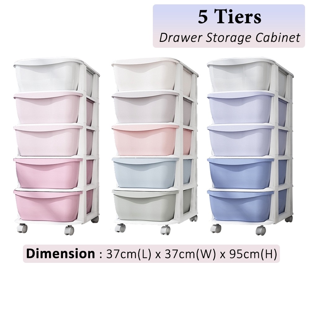 In Stock 5 Layer Plastic Storage Box Drawer Rack Kid Clothes