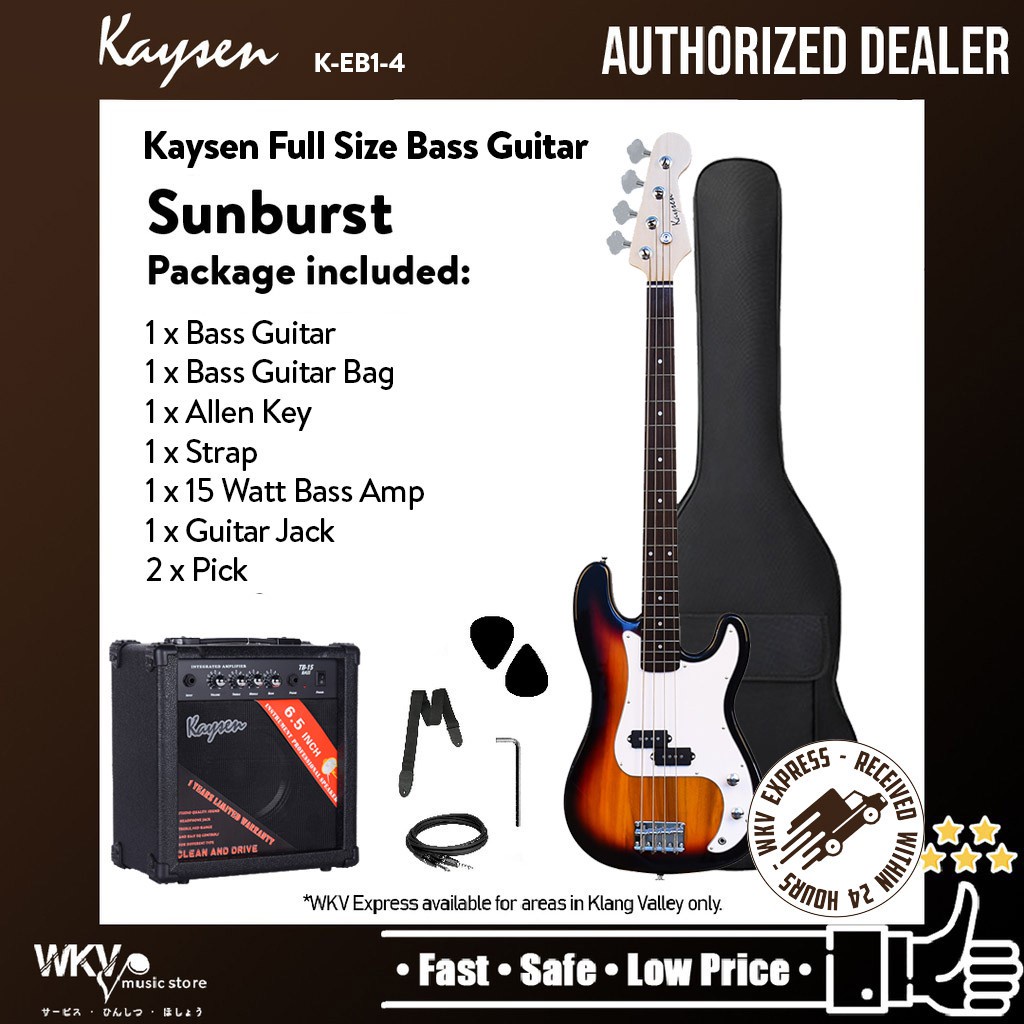 Kaysen Electric Bass Guitar 4 String Package Set/ Bass Gitar