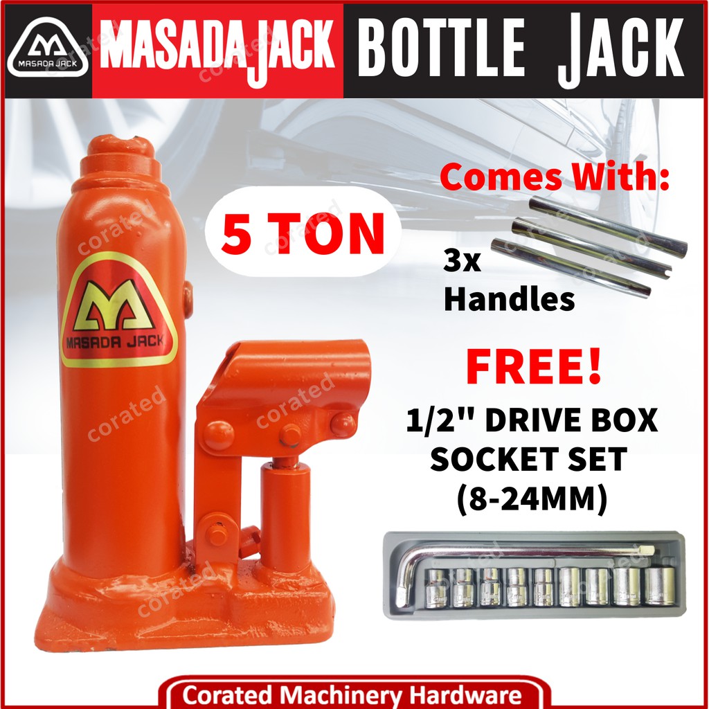[CORATED] Masada MS5Y 5 Ton Standard Bottle Jack ( Made in Japan