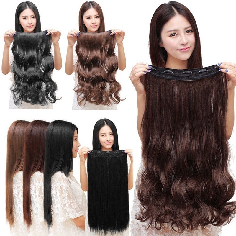 Beautiful 2018 Long Lady Extensions Hair Wave Curly Hair Straight