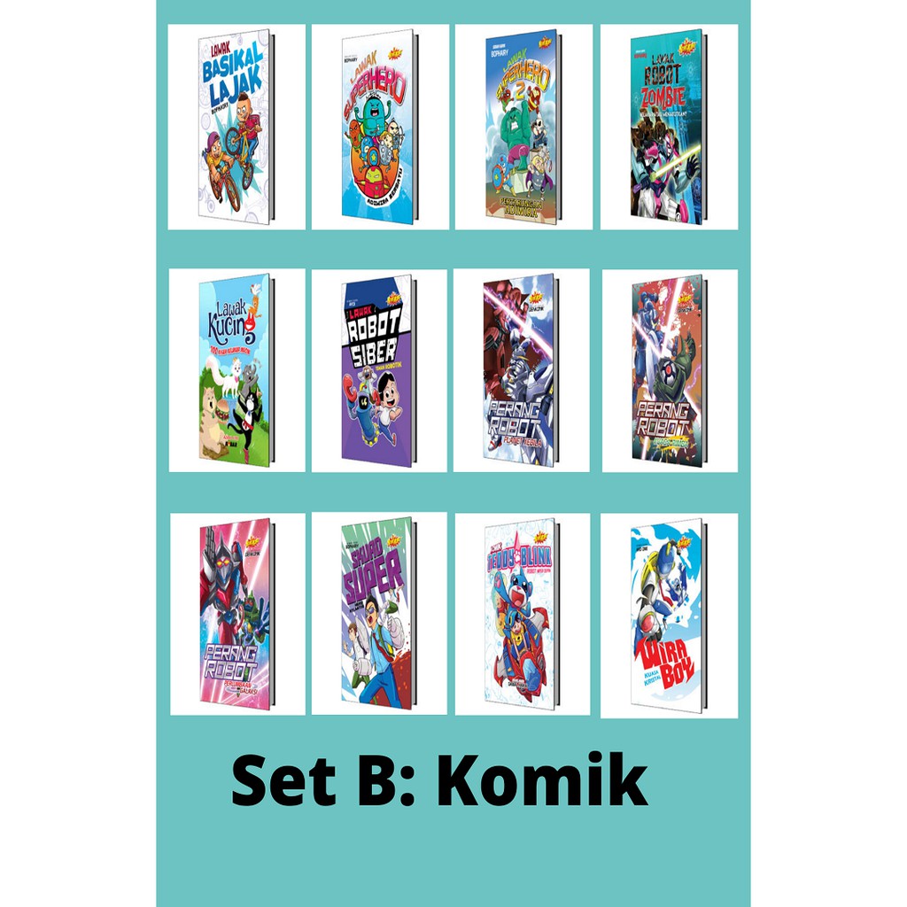 Set B Komik 12 buah buku komik baca sampai lebam