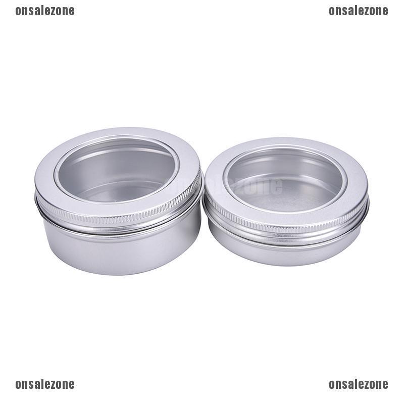 clear top tin containers