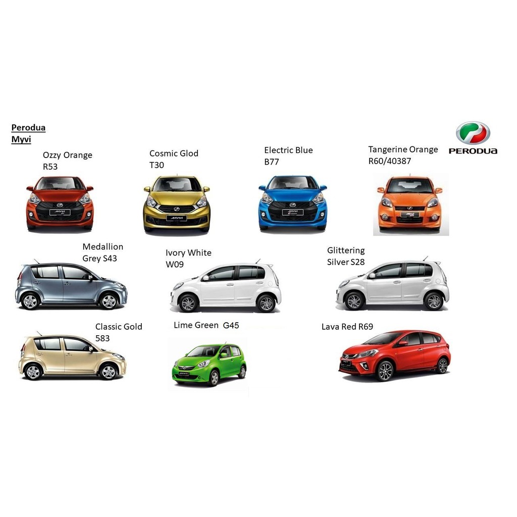 Perodua Myvi Colour 2k Spray Paint Shopee Malaysia