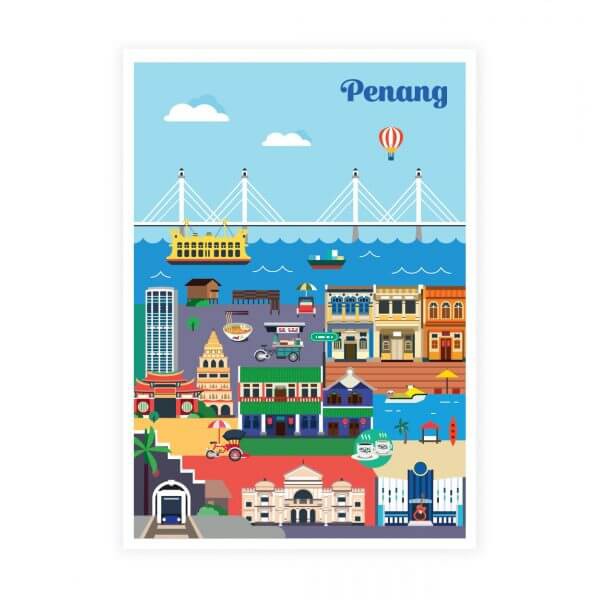 Loka Made Malaysia Series Postcard Bridging Cultures in Penang MSP32
