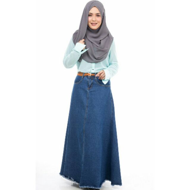 jeans long skirt