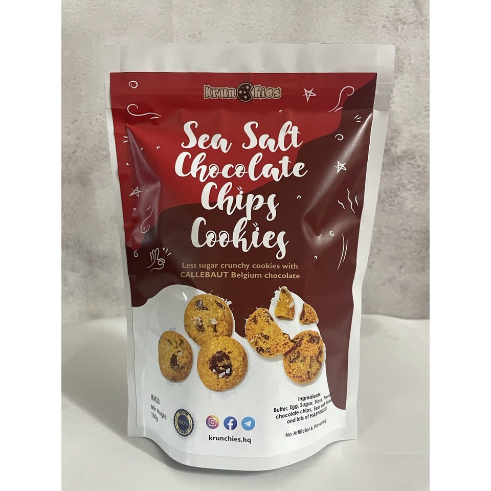 Sea Salt Chocolate Chips Cookies! Crunchy / Callebaut / Belgium / Premium / Biscuits / Biskut