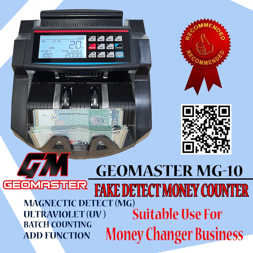 GEOMASTER Money Counter High Detect Fake Money Note Counter - Money Changer , Banker Money Counter