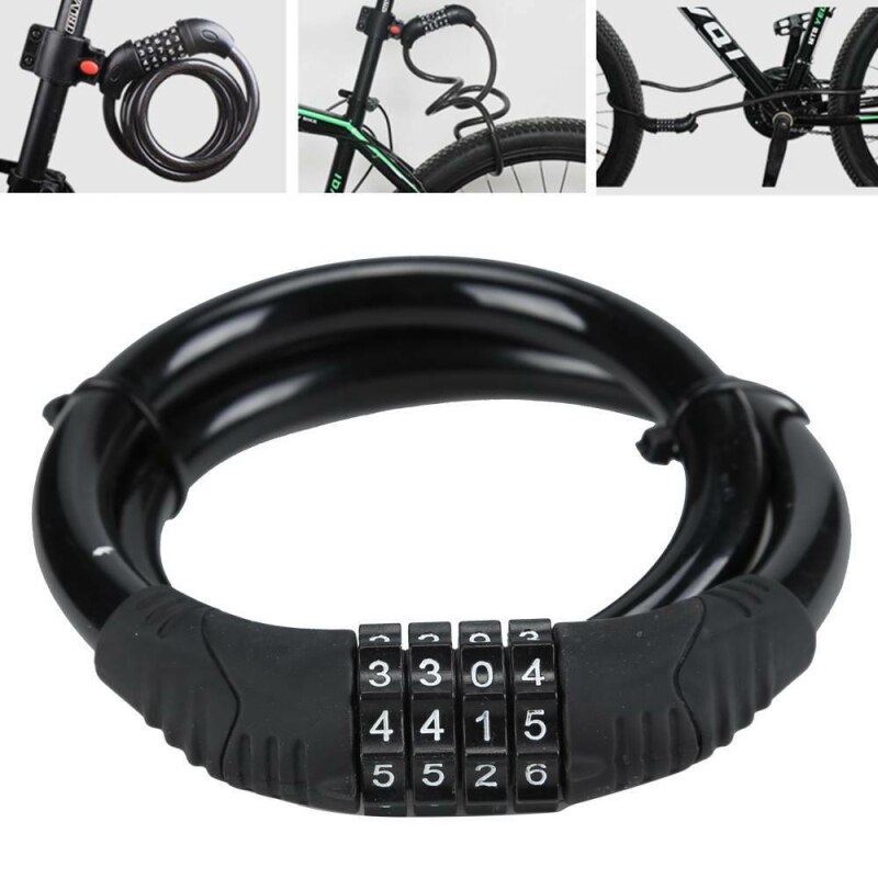 Anti-theft Bike Bicycle Lock Combination Number Password Code Bike Bicycle Cycle Lock Steel Cable Chain Bicycle Accessories Fold Backpack Cycling Helmet Bicycle Cable Lock MTB Motor Motorcycles Safety Chain Security