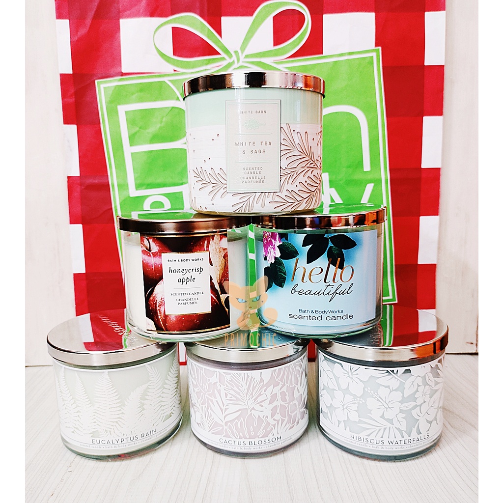 Lilin Wangi Bath & Body Works Scented Candle 3 Wick With Essential Oil ...