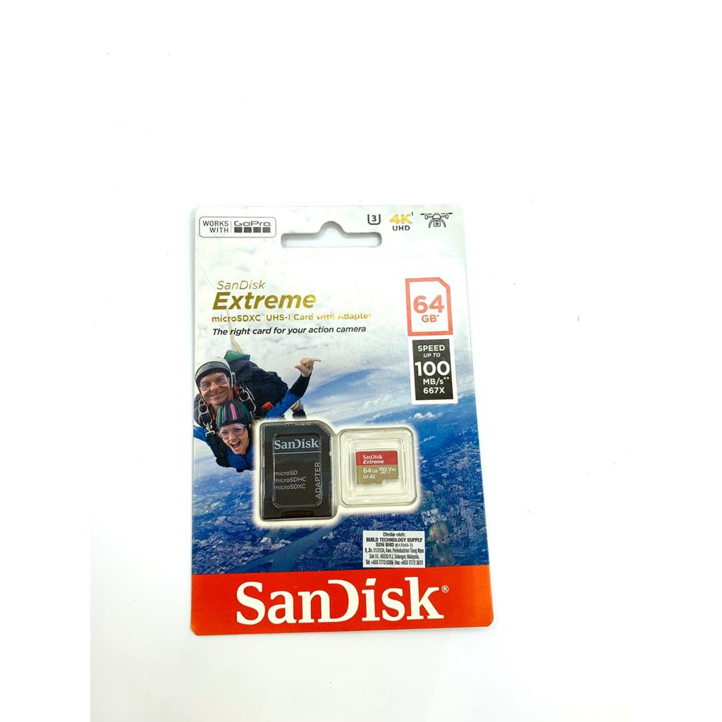 Sandisk Extreme Micro Sd U3 Class 10 Microsd 64gb 128gb Shopee Malaysia