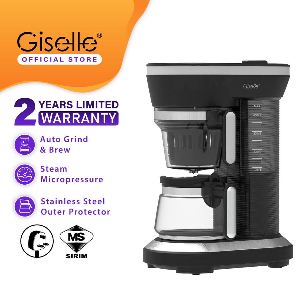 Giselle Fully Sealed Coffee Bean Grinder And Drip Coffee Machine With Inductive Switch KEA0331