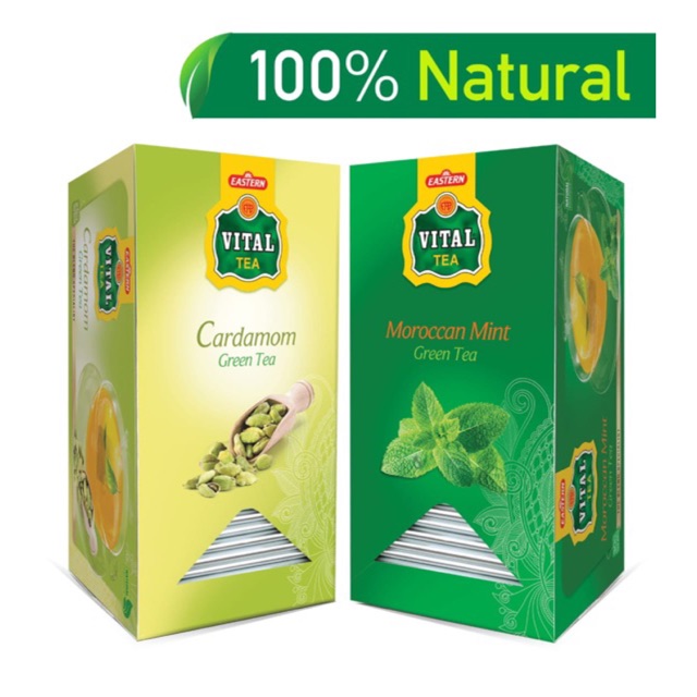 Vital Tea Cardamom & Moroccan Mint Green Tea 25 Bags (50g) Shopee