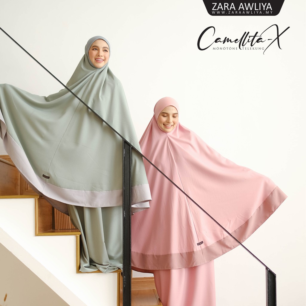 Zara Awliya - Telekung Camellita-X Monotone Soft Awning [Free Bag Telekung + Free Box] #4