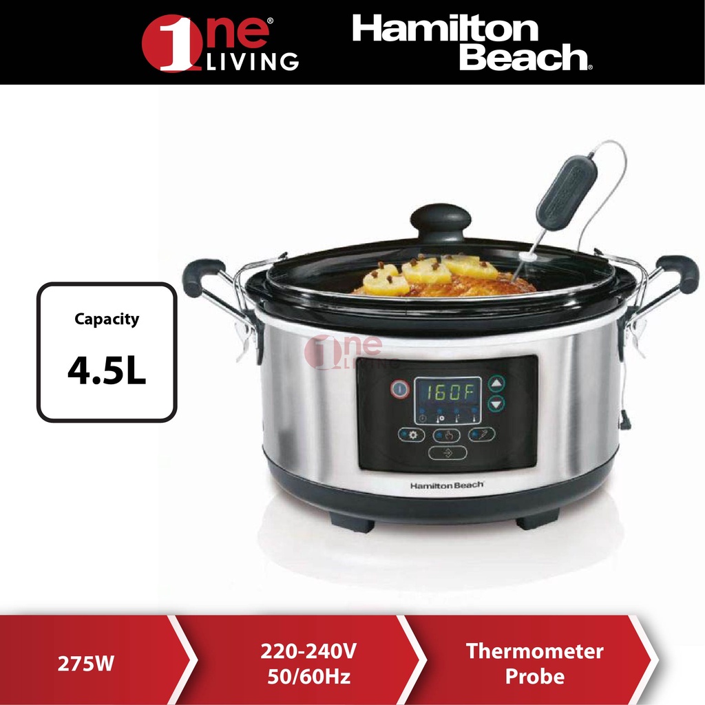 Hamilton Beach 4.5L Programmable Slow Cooker 33956