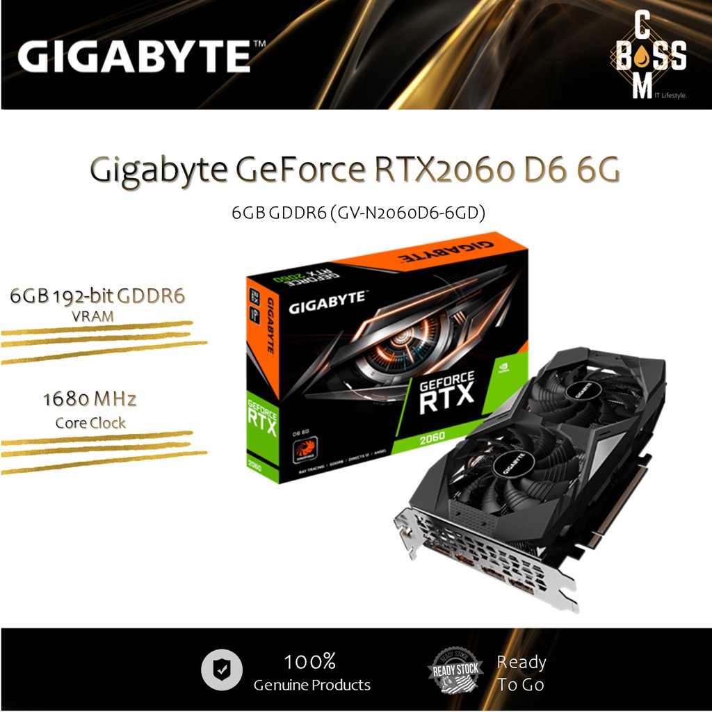*Ready Stock* 100% Original Gigabyte GeForce RTX2060 D6 6G Graphic Card ...